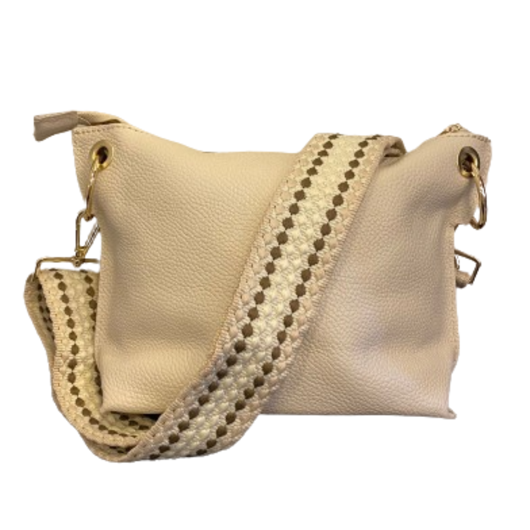 Bolso piel blanco roto