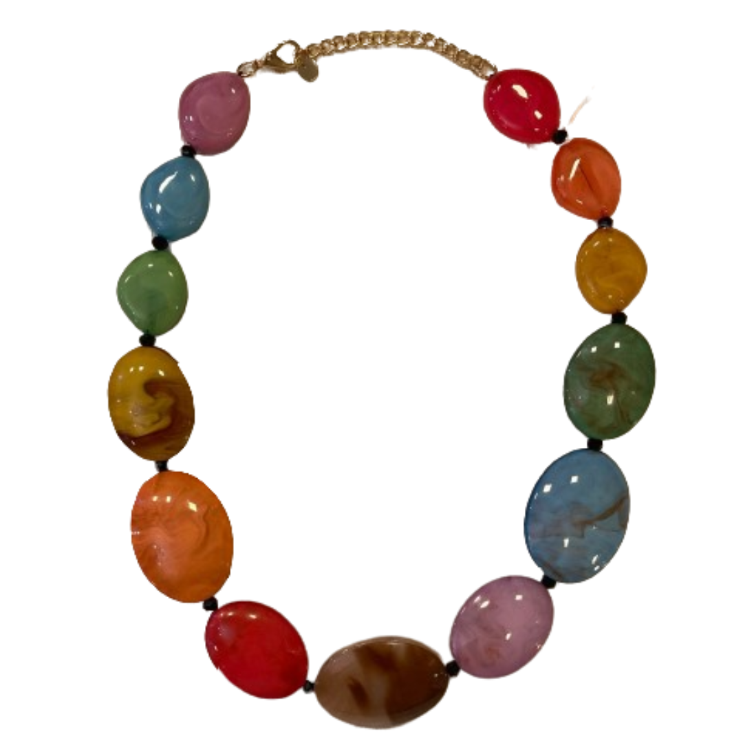 Collar piedras redondas color