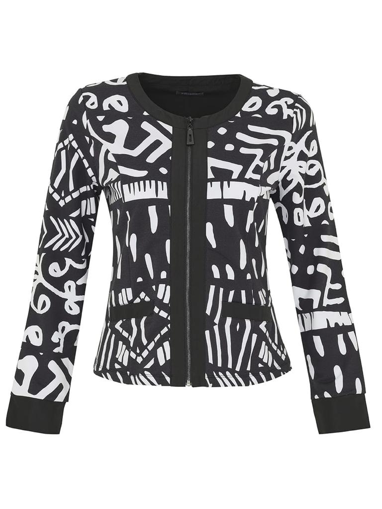 Chaqueta Cremallera Negra y Blanca