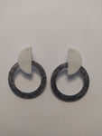 Pendientes Luna gris y blanco