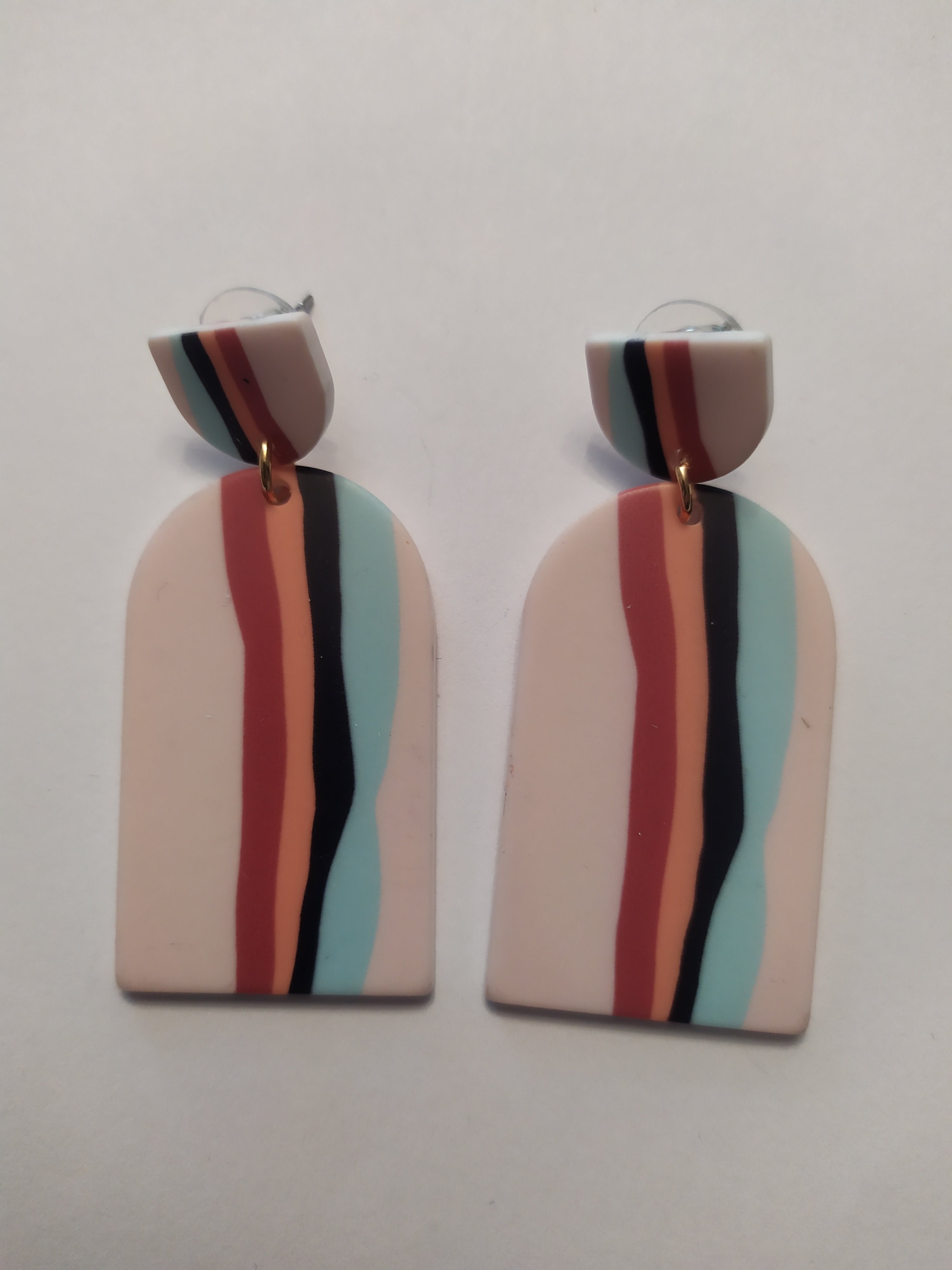 Pendientes de pasta rayas de colores