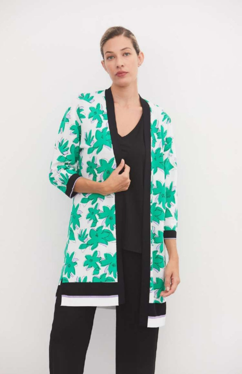 Chaqueta flores verdes