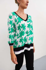 Jersey fino flores verdes