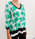 Jersey fino flores verdes